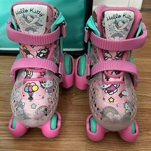 Hello Kitty training roller blades.